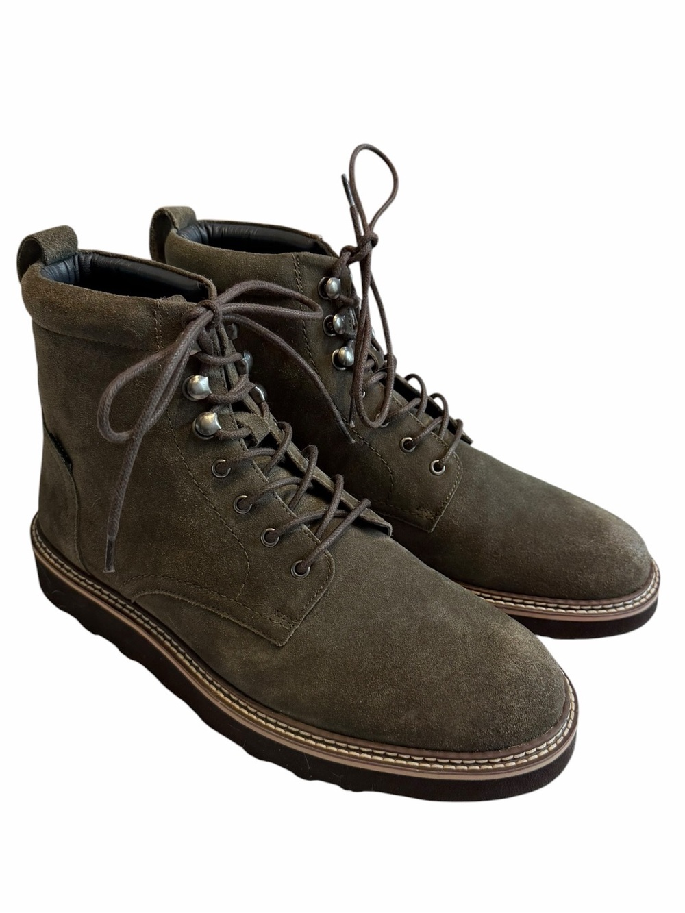 Taft 365 Men's Olive Green Suede Lace-Up Round Toe Boots Size 10.5 NWOB Gorpcore